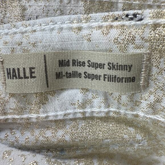 True Religion Halle Super Skinny Jeans Gold Snake Print Mid Rise | Size 26 - Picture 4 of 11